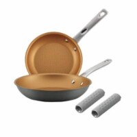 Ayesha Curry 09060 Home Collection Hard Anodized Aluminum Skillet Twin Pack with Silicone Han