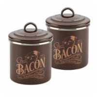 Ayesha Curry 09073 Enamel on Steel Bacon Grease Cans, Brown Sugar Set of 2