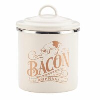 Ayesha Curry 09074 Ayesha Collection Enamel on Steel Bacon Grease Cans, French Vanilla - Set