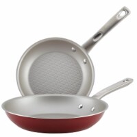 Ayesha Curry 10747 Porcelain Enamel Nonstick Skillet - Pack of 2, Sienna Red