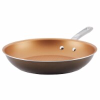 Ayesha Curry 10761 Porcelain Enamel Nonstick Skillet, 12.5 in. - Brown Sugar