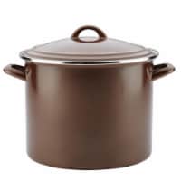 Ayesha Curry Enamel on Steel Stockpot, 12 qt. - Brown Sugar
