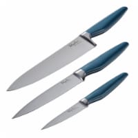 Ayesha Curry 46955 Japanese Steel Cooking Knife Set, Twilight Teal - 3 Piece