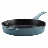 Ayesha Curry 46957 Cast Iron Enamel Skillet with Pour Spouts, 10 in. - Twilight Teal