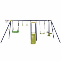 Slickblue 7-in-1 Stable A-shaped Outdoor Swing Set for Backyard Perspective: Main