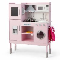 Slickblue Pretend Play Kitchen for Kids with 16 Pieces Accessories Perspective: Main
