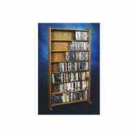 Wood Shed 707-3 Solid Oak 7 Shelf Cabinet for DVDs- VHS Tapes- books and more