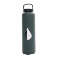 Bluewave Lifestyle 750ml Reusable Glass Water Bottle With Loop Cap and Sleeve, Grey