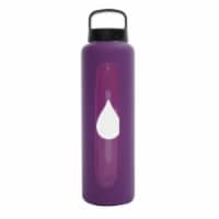Bluewave Lifestyle 750ml Reusable Glass Water Bottle With Loop Cap and Sleeve, Purple