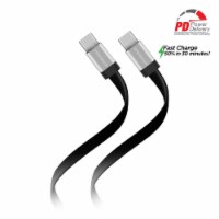 HyperGear Flexi USB-C to USB-C Flat Cable 6ft (USBCABLE4-PRNT) Black