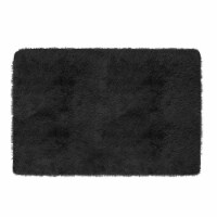 47.2x31.5in Fluffy Bedroom Rug Anti-Skid Shaggy Area Rug Decorative Floor Carpet Mat black