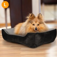 Pet Dog Bed Soft Warm Fleece Puppy Cat Bed Dog Cozy Nest Sofa Bed Cushion Mat black l