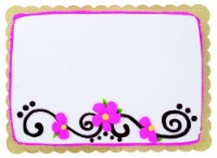 Flower and Scroll Chocolate Cake with Buttercream Icing Perspective: Main