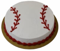 Single Layer Yellow Baseball Cake Perspective: Main
