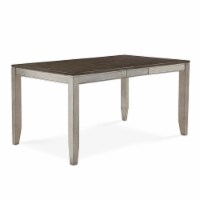 Abacus Two-tone Smokey Alabaster and Brown Dining Table with 12-inch Leaf