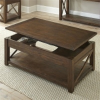 Lenka Wood Lift Top Mobile Wood Coffee Table Espresso Chocolate Finish