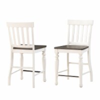 Steve Silver Joanna Two-tone Ivory and Dark Oak Counter Chair (set of 2)
