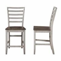 Abacus Two-tone Smokey Alabaster and Brown Counter Chair (set of 2)