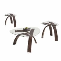 Steve Silver Pitman Merlot Cherry Mixed Media 3-Piece Occasional Set
