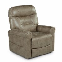 Ottawa Mushroom Light Brown Faux Leather Power Lift Chair with Heat and Massage