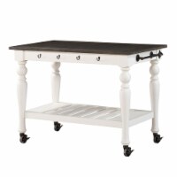 Steve Silver Joanna Two-tone Ivory and Dark Oak Kitchen Cart