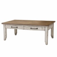 Steve Silver Bear Creek Rustic Ivory and Honey Finish Cocktail Table