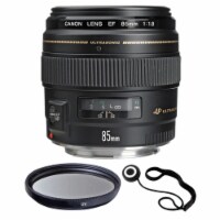 Canon Ef 85mm F/1.8 Usm Lens + 58mm Uv Filter + Lens Cap Holder
