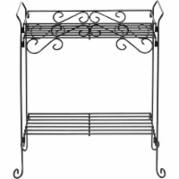 Deer Park Ironworks RN101B Rectangular 2 Tier Plant Stand - Black