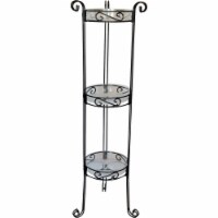 Deer Park Ironworks RN106B 3 Tier Plant Stand with Trays - Black