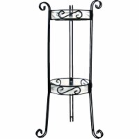 Deer Park Ironworks RN108B 2 Tier Plant Stand with Trays - Black