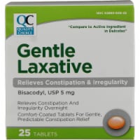 Quality Choice Bisacodyl Gentle Laxative Tablets, 5 mg, 25 Ct