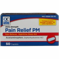 Quality Choice Extra Strength PM Acetaminophen Caplets, 500 mg, 50 Ct