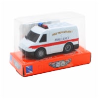 NewRay Die-Cast Mini Pull Back Rescue Vehicle, Ambulance