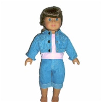18" Doll Clothing Denim Jacket, Pink Top & Jeans