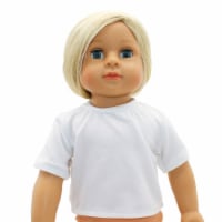 American Fashion World 18 Inch Doll Clothing White Short Sleeve T-Shirt
