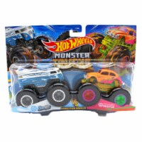 Hot Wheels Monster Trucks 1:64 Scale Demolition Doubles DragBus vs Volkswagen Beetle