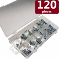 Screw Assortment Kit Box, Screwdriver Tool Needed, Variety of Sizes, 120 Pieces