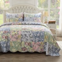 Greenland Home Emma Vintage Style Quilt Set, 3-Piece King/Cal King, Gray
