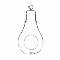 Athenas Garden HCH0607 7 x 3.5 in. Clear Bulb Hanging Glass Terrarium & Candle Holder, Set of