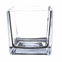 Athenas Garden CG-SQ5 5 in. Cube Glass Container, Clear