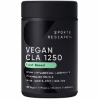 Sports Research Vegan CLA 1250, Gluten Free & Non-GMO Verified,180ct