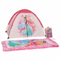 Exxel Outdoors Disney Princess Kids 4 Piece Camping Set with Tent & Sleeping Bag