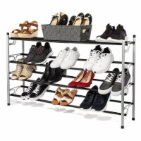 Ustech 3-Tier Slide-N-Adjust Multi-Position Metal Non-Slip Shoe Rack