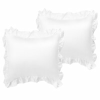 PiccoCasa 2 Pcs Ruffled Satin Pillowcase with Envelope Closure Perspective: Main