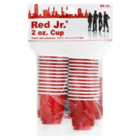 Red Jr. 2 Oz. Red Plastic Cups (24-Pack) 3711810443 Pack of 6