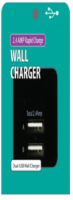 Rapid Charge Dual USB Wall Charger - Black Perspective: Main