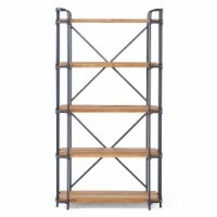 Mercia Industrial 5 Shelf Firwood Bookcase