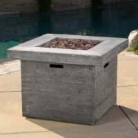 Vermont Outdoor 32-inch Square Liquid Propane Fire Pit with Lava Rocks