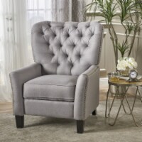 Carlyle Tufted Back Fabric Recliner Armchair Light Gray