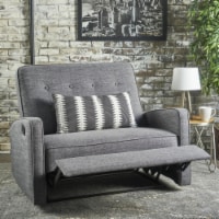 Callade Buttoned Fabric Reclining Loveseat Gray